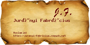 Jurányi Fabrícius névjegykártya